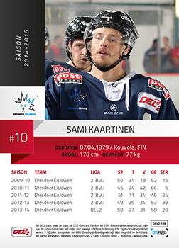 2014-15 Playercards (DEL2) #DEL2-138 Sami Kaartinen Back