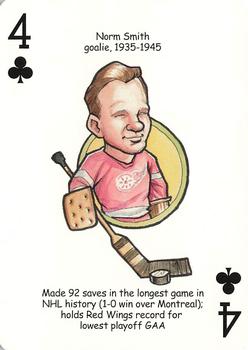 2006 Hero Decks Detroit Red Wings Hockey Heroes Playing Cards #4♣ Norm Smith Front