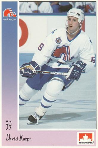 1992-93 Petro-Canada Quebec Nordiques #NNO Dave Karpa Front
