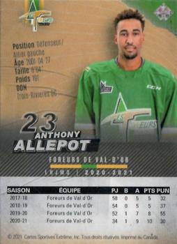 2020-21 Val-d'Or Foreurs (QMJHL) - Autographs Bronze #21 Anthony Allepot Back