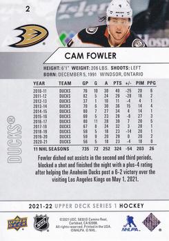 2021-22 Upper Deck #2 Cam Fowler Back