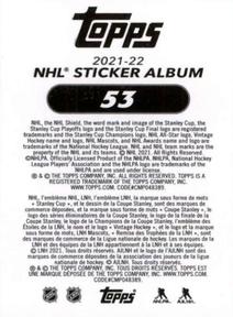2021-22 Topps NHL Sticker Collection #53 Adam Henrique Back