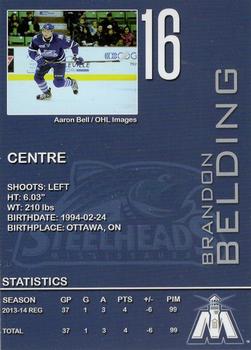 2013-14 Mississauga Steelheads (OHL) #NNO Brandon Belding Back