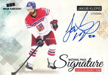 2017-18 Moje karticky Czech Ice Hockey Team - National Pride Signatures Silver #NPS-JK Jakub Klepis Front