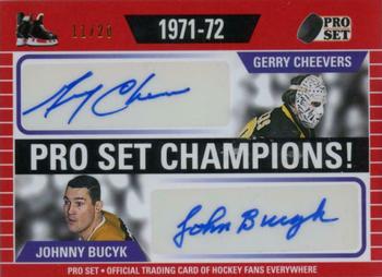 2020-21 Pro Set Memories - Champions Dual Autographs Red #PSC-11 Gerry Cheevers / Johnny Bucyk Front