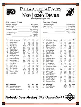 1992-93 Upper Deck Philadelphia Flyers #NNO Josef Beranek Back