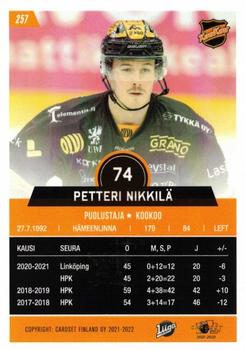 2021-22 Cardset Finland #257 Petteri Nikkilä Back