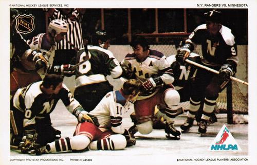1972-73 Pro Star Promotions NHL Action #NNO N.Y. Rangers vs. Minnesota Front