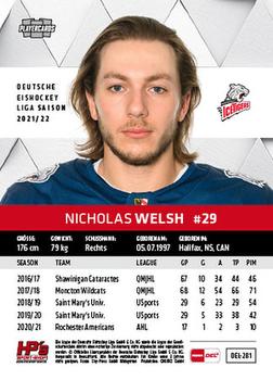 2021-22 Playercards (DEL) #DEL-281 Nicholas Welsh Back