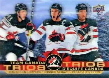 2021-22 Upper Deck Tim Hortons Team Canada - Team Canada Trios #T-1 Ryan Nugent-Hopkins / Connor McDavid / Pierre-Luc Dubois Front