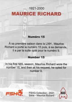 2021 FSHQ Collection Maurice Richard #60 Maurice Richard Back
