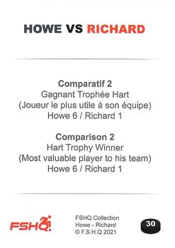 2021 FSHQ Collection Howe vs Richard #30 Maurice Richard / Gordie Howe Back