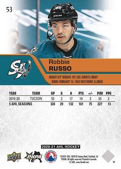 2020-21 Upper Deck AHL - Blue #53 Robbie Russo Back