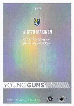 2021-22 Cardset Finland - Young Guns #YG 4 Otto Makinen Back