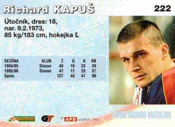 1996-97 APS HESR (Slovak) #222 Richard Kapus Back