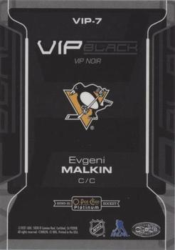 2020-21 O-Pee-Chee Platinum - VIP Black #VIP-7 Evgeni Malkin Back