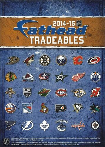 2014-15 Fathead NHL Tradeables #4 Patrice Bergeron Back