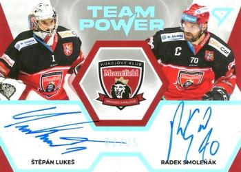 2021-22 SportZoo Tipsport ELH - Team Power Autographs #TS-MHK Stepan Lukes / Radek Smolenak Front