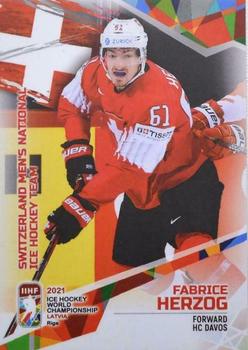 2021 BY Cards IIHF World Championship #SUI2021-22 Fabrice Herzog Front