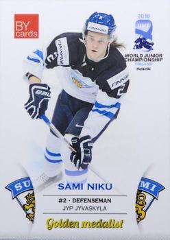 2016 BY Cards IIHF World Junior Championship #FIN/U20-03 Sami Niku Front
