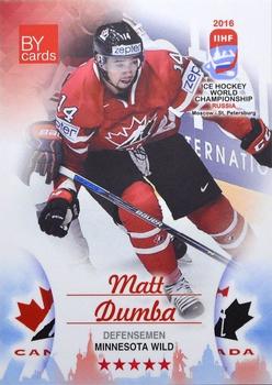 2016 BY Cards IIHF World Championship (Unlicensed) #CAN-008 Matt Dumba Front