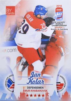 2016 BY Cards IIHF World Championship (Unlicensed) #CZE-006 Jan Kolar Front
