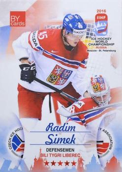 2016 BY Cards IIHF World Championship (Unlicensed) #CZE-007 Radim Simek Front