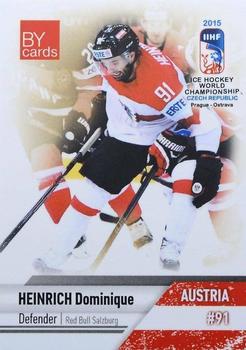 2015 BY Cards IIHF World Championship (Unlicensed) #AUS-05 Dominique Heinrich Front