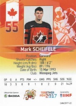 2017 BY Cards IIHF World Championship #CAN/2017-22 Mark Scheifele Back