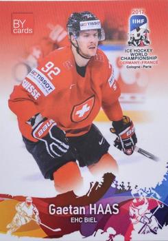 2017 BY Cards IIHF World Championship #SUI/2017-24 Gaetan Haas Front