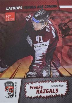 2018 BY Cards IIHF World Championship (Unlicensed) #LAT/2018-17 Frenks Razgals Front