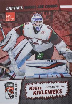 2018 BY Cards IIHF World Championship (Unlicensed) #LAT/2018-27 Matiss Kivlenieks Front