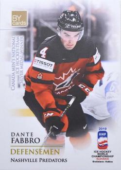 2019 BY Cards IIHF World Championship #CAN/2019-04 Dante Fabbro Front