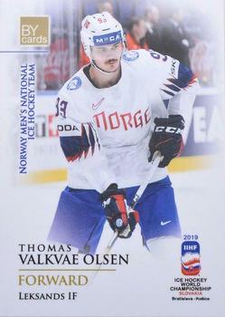 2019 BY Cards IIHF World Championship #NOR/2019-24 Thomas Valkvae Olsen Front