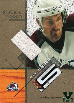 2015-16 In The Game Final Vault - 2003-04 In The Game Used Signature Series - Jersey and Stick (Green Vault Stamp) #SJ-29 Milan Hejduk Front