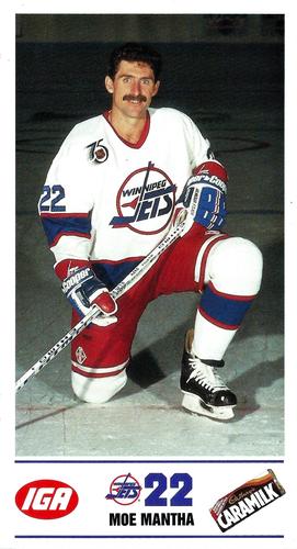 1991-92 IGA Winnipeg Jets #NNO Moe Mantha Front