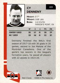 2004-05 In The Game Franchises Canadian - SportsFest Chicago #69 Cy Denneny Back