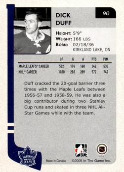 2004-05 In The Game Franchises Canadian - SportsFest Chicago #90 Dick Duff Back
