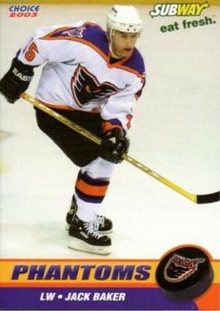2002-03 Choice Philadelphia Phantoms (AHL) #8 Jack Baker Front