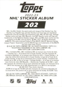 2022-23 Topps NHL Sticker Collection #202 Derick Brassard Back