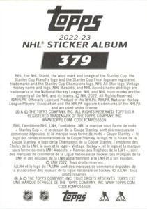 2022-23 Topps NHL Sticker Collection #379 Evgeni Malkin Back