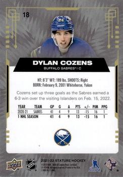 2021-22 Upper Deck Stature #18 Dylan Cozens Back