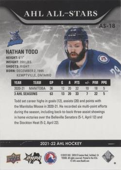 2021-22 Upper Deck AHL - AHL All-Stars Gold #AS-18 Nathan Todd Back