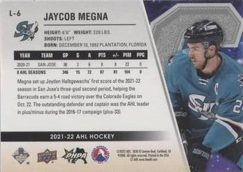 2021-22 Upper Deck AHL - Captains Gold #L-6 Jaycob Megna Back
