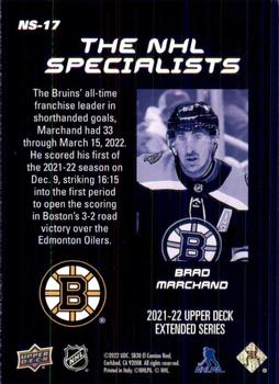2021-22 Upper Deck - NHL Specialists #NS-17 Brad Marchand Back