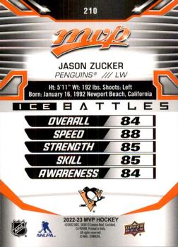 2022-23 Upper Deck MVP - Ice Battles #210 Jason Zucker Back