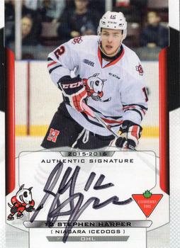 2015-16 Extreme Niagara IceDogs (OHL) Autographs #8 Stephen Harper Front