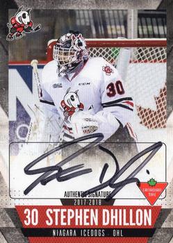 2017-18 Extreme Niagara IceDogs (OHL) Autographs #17 Stephen Dhillon Front