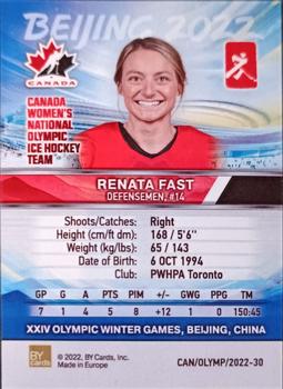 2022 BY Cards Beijing Olympics (Unlicensed) #CAN/OLYMP/2022-30 Renata Fast Back