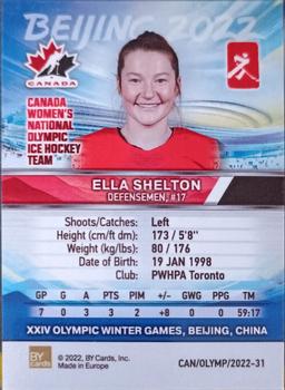 2022 BY Cards Beijing Olympics (Unlicensed) #CAN/OLYMP/2022-31 Ella Shelton Back